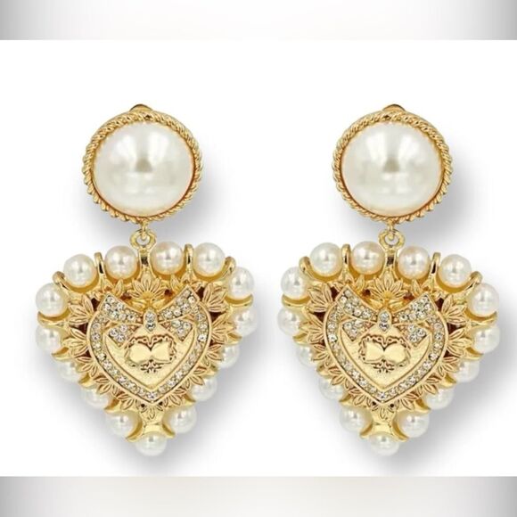 Vintage style heart earrings N340 - Picture 1 of 4